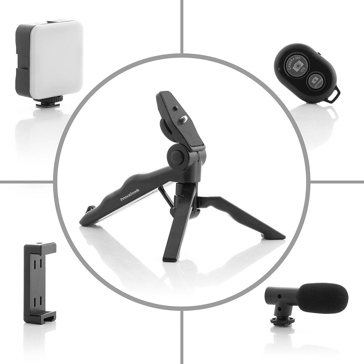 Kit Influencer Luz, Micrófono y Mando 6 Piezas